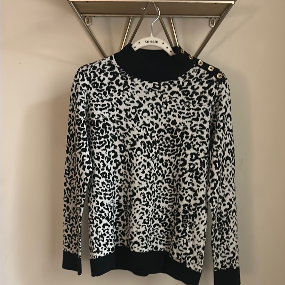 Michael Kora Leopord Print Sweater